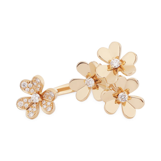 Van Cleef & Arpels Frivole Between The Finger Ring 18k Yellow Gold 0.37 Ctw Fashion