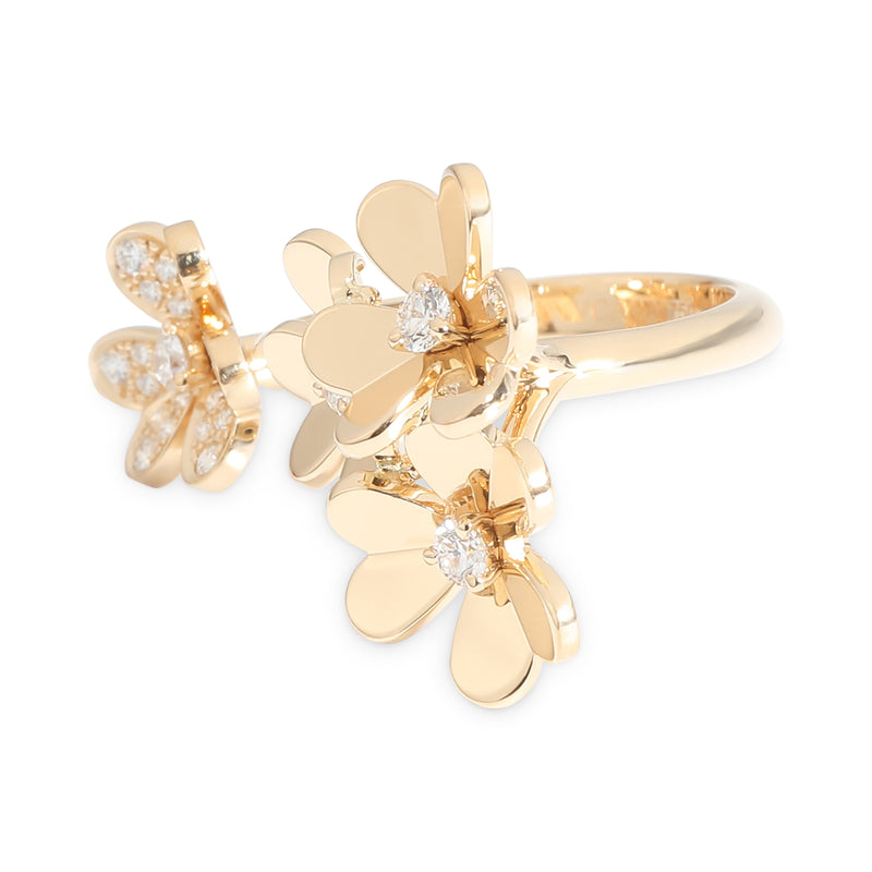 Van Cleef & Arpels Frivole Between The Finger Ring 18k Yellow Gold 0.37 Ctw Fashion
