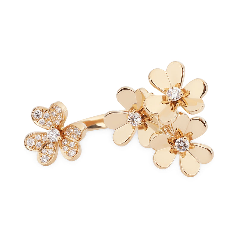 Van Cleef & Arpels Frivole Between The Finger Ring 18k Yellow Gold 0.37 Ctw Fashion