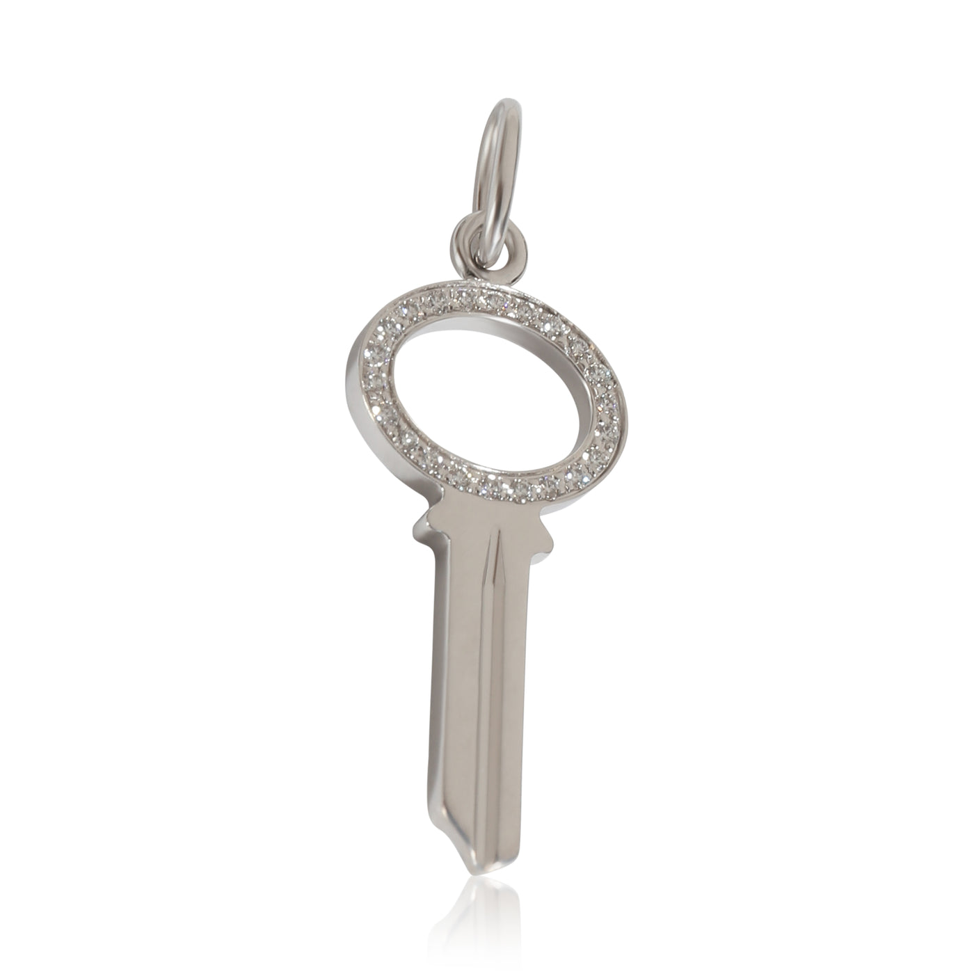 Tiffany & Co. Modern Mini Key Pendant 18k White Gold 0.05 Ctw Fashion
