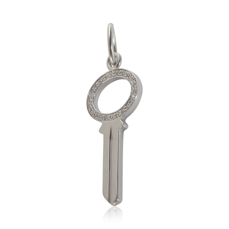 Tiffany & Co. Modern Mini Key Pendant 18k White Gold 0.05 Ctw Fashion