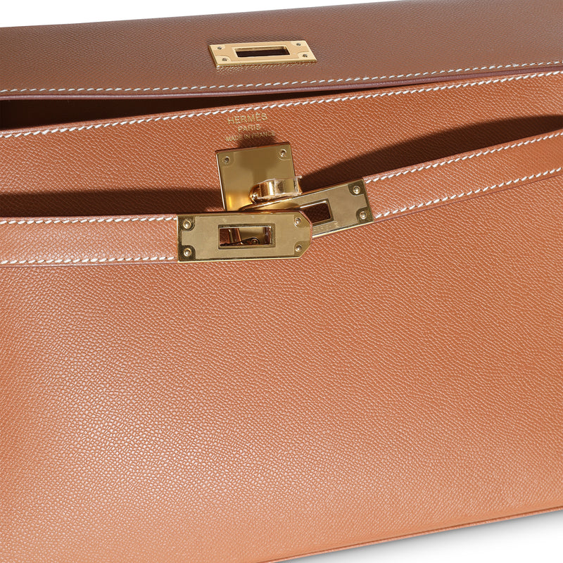 Hermès Gold Madame Kelly Elan Ghw Brown Leather Handbag