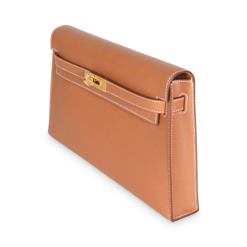 Hermès Gold Madame Kelly Elan Ghw Brown Leather Handbag