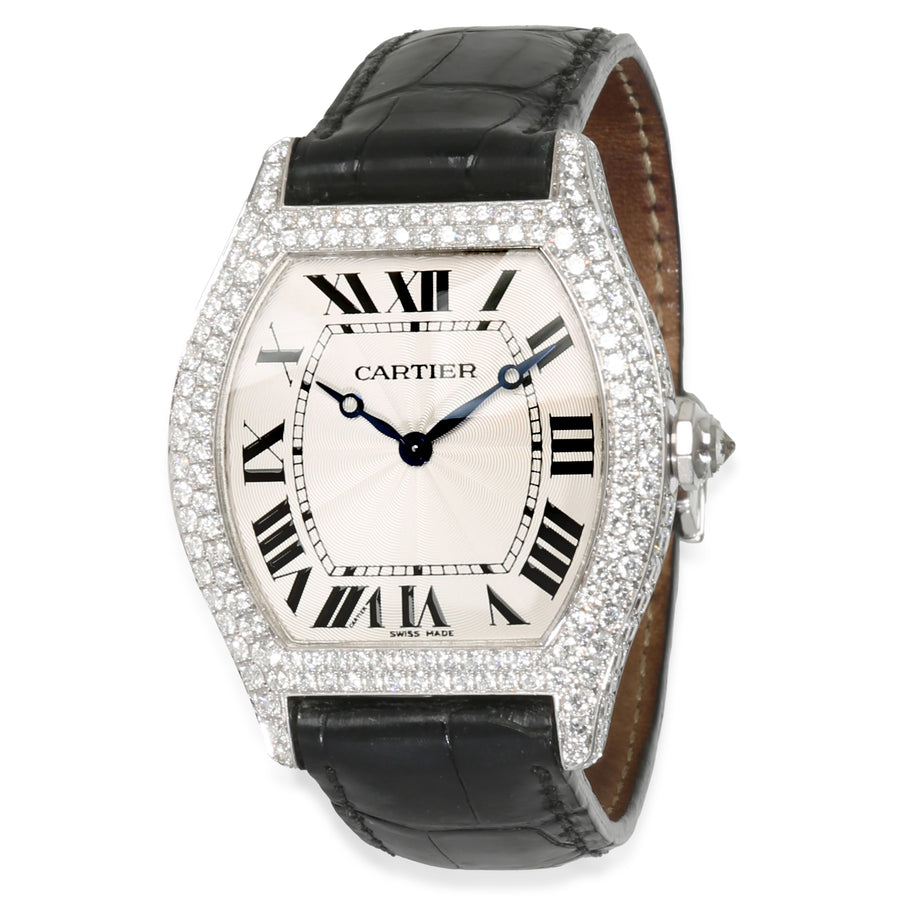 Cartier Tortue De Wa504351 Unisex Watch 18kt White Gold Silver 18k Wrist