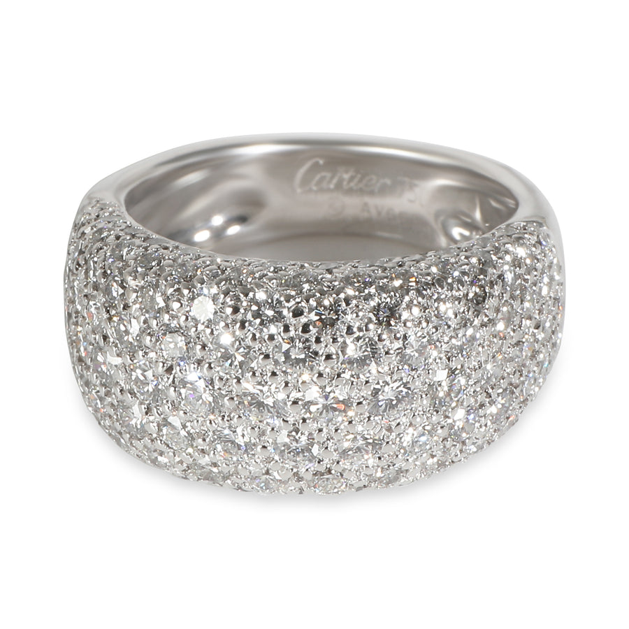 Cartier Vintage Diamond Ring 18k White Gold 3.5 Ctw Fashion