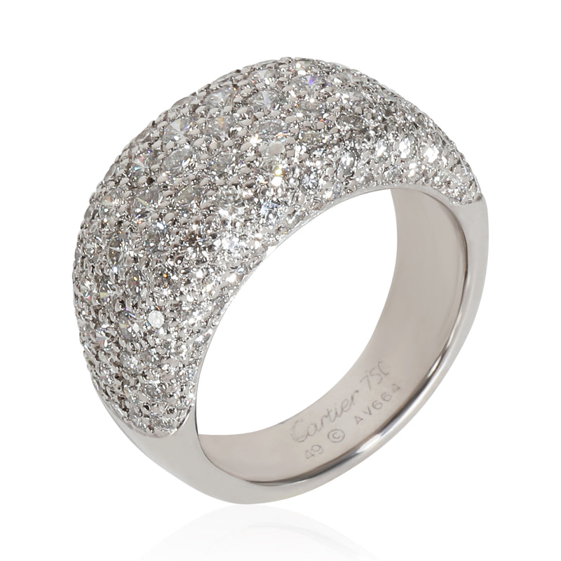Cartier Vintage Diamond Ring 18k White Gold 3.5 Ctw Fashion