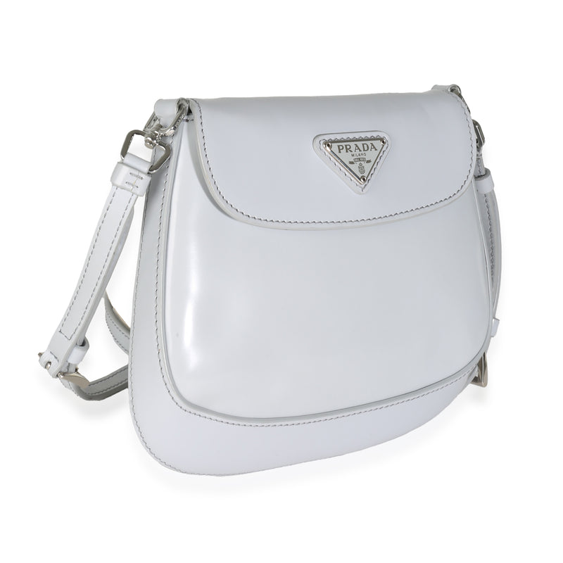 Prada Cornflower Brushed Leather Mini Cleo Gray Handbag