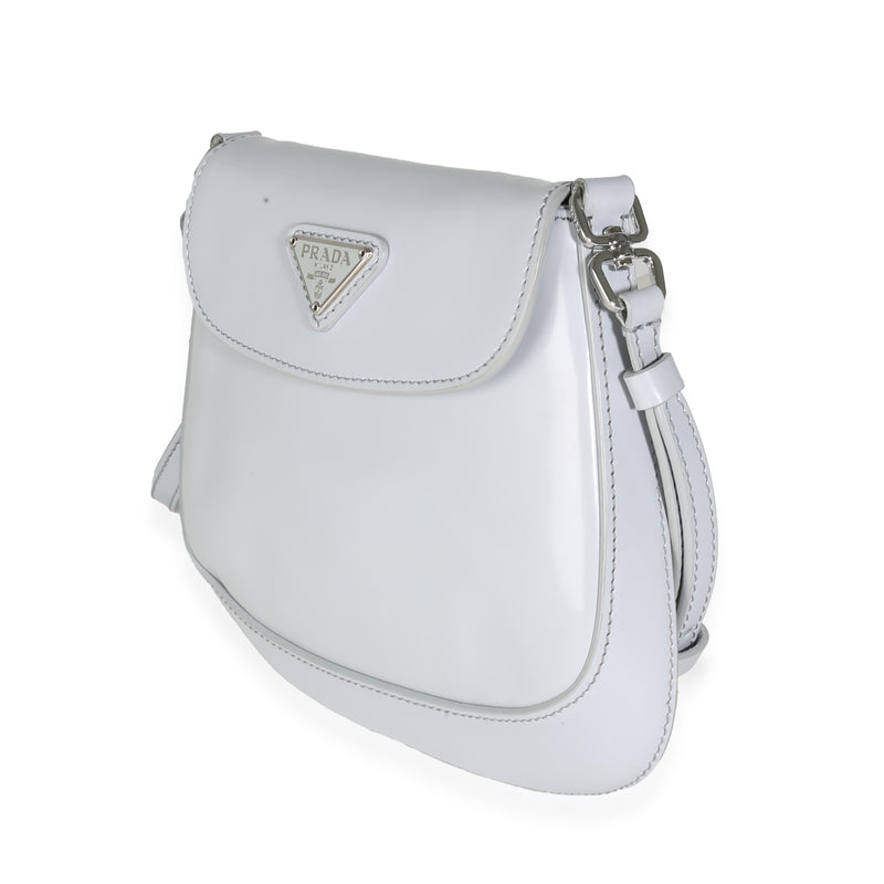 Prada Cornflower Brushed Leather Mini Cleo Gray Handbag