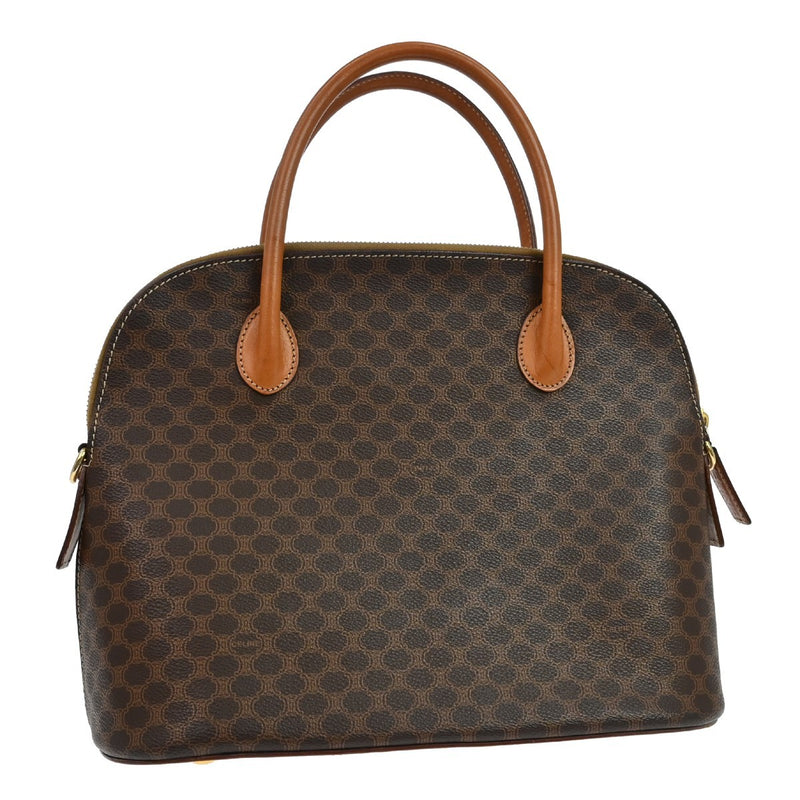 Celine Macadam Leather Brown Canvas Bag