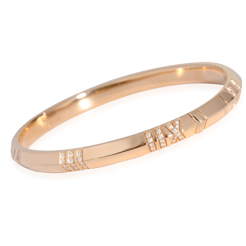 Tiffany & Co. Atlas Bracelet 18k Rose Gold 0.33 Ctw
