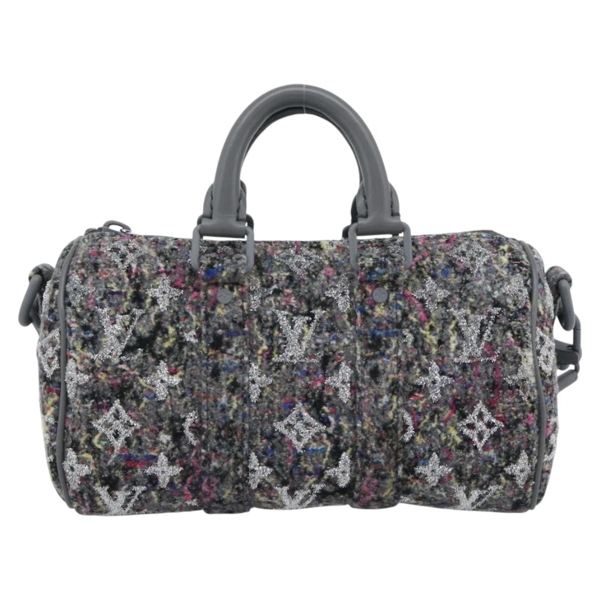 Louis Vuitton Keepall Bandouliere Lv Felt Gray Canvas Bag