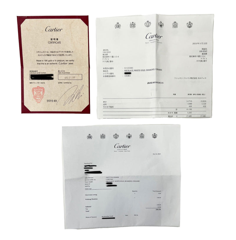 Cartier Diamond & Black Ceramic Love Pendant (white Gold) 18k