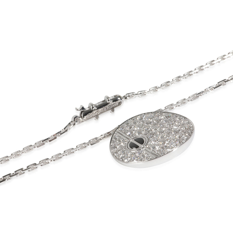 Cartier Diamond & Black Ceramic Love Pendant (white Gold) 18k