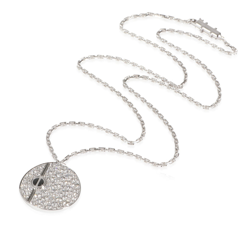 Cartier Diamond & Black Ceramic Love Pendant (white Gold) 18k
