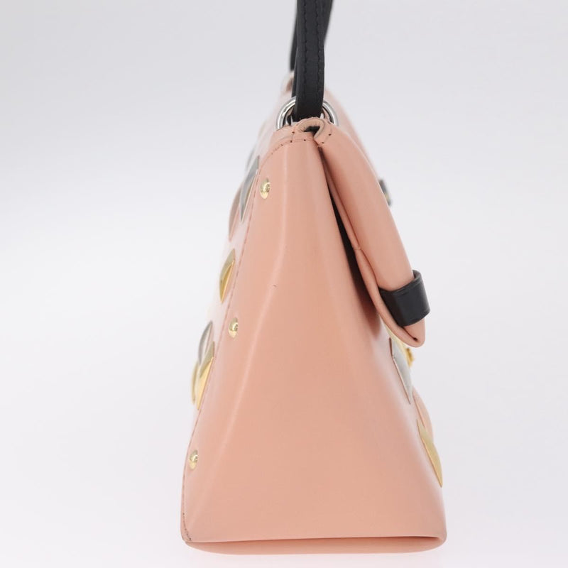 Louis Vuitton Sac Triangle Embellished Glazed Calfskin Pink Leather Bag