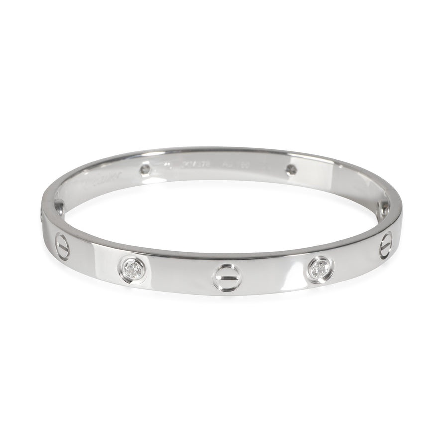 Cartier White Gold Diamond Love Bracelet 18k