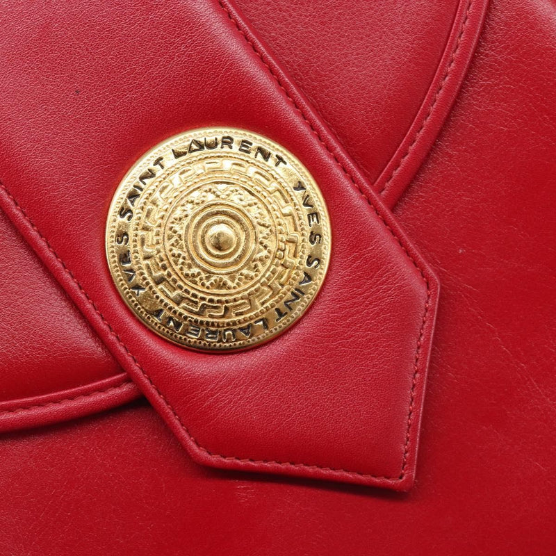 Saint Laurent Vintage Shoulder Bag Leather Red