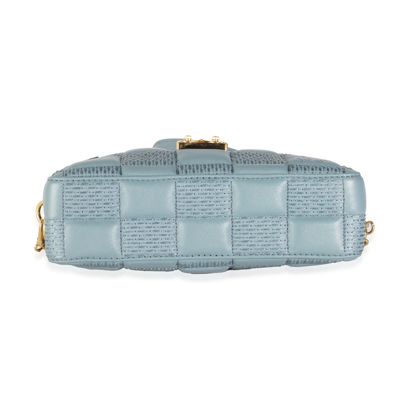 Louis Vuitton Glacier Quilted Damier Lambskin Troca Pm Blue Leather Handbag