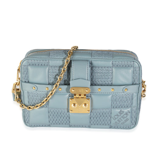 Louis Vuitton Glacier Quilted Damier Lambskin Troca Pm Blue Leather Handbag