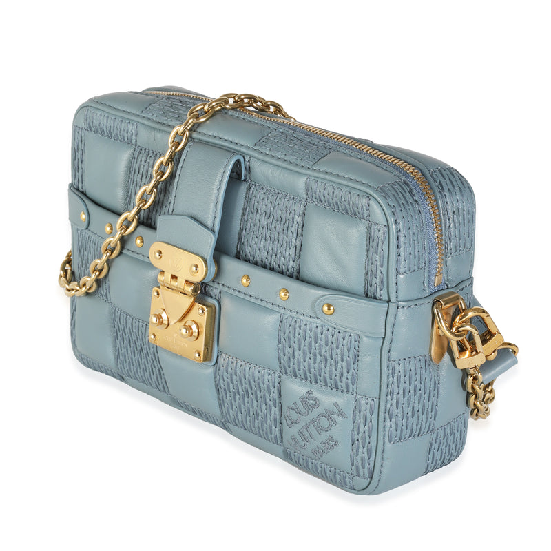 Louis Vuitton Glacier Quilted Damier Lambskin Troca Pm Blue Leather Handbag