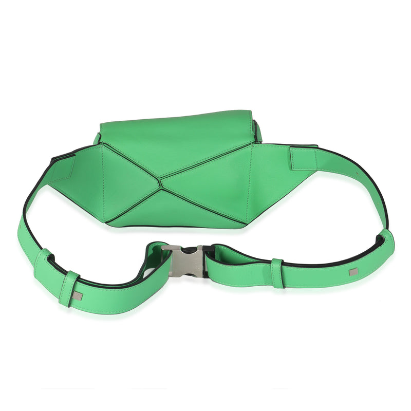 Loewe Jungle Green Calfskin Mini Puzzle Belt Bag Leather Handbag