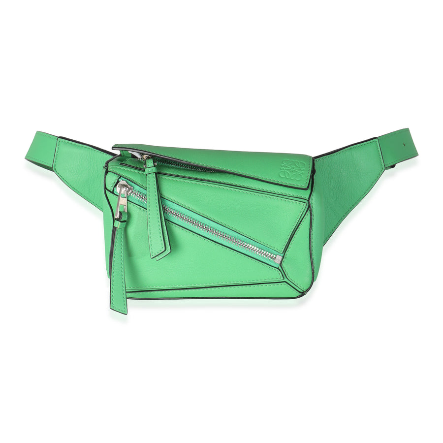 Loewe Jungle Green Calfskin Mini Puzzle Belt Bag Leather Handbag
