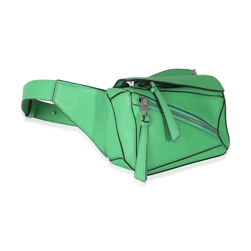 Loewe Jungle Green Calfskin Mini Puzzle Belt Bag Leather Handbag