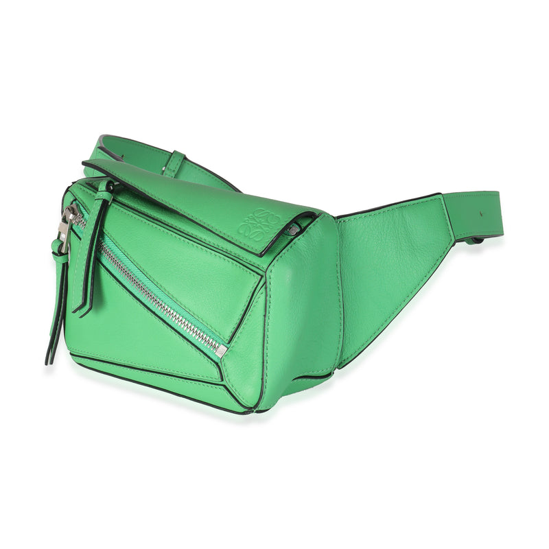 Loewe Jungle Green Calfskin Mini Puzzle Belt Bag Leather Handbag