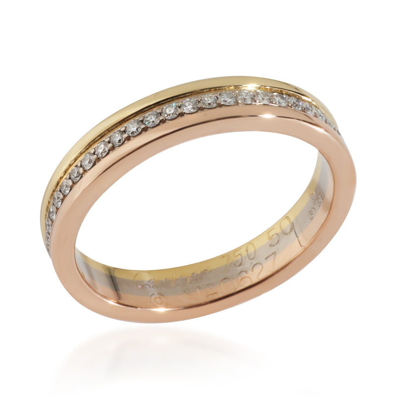 Cartier 3-Tone Gold Diamond Vendome Louis Band 18k