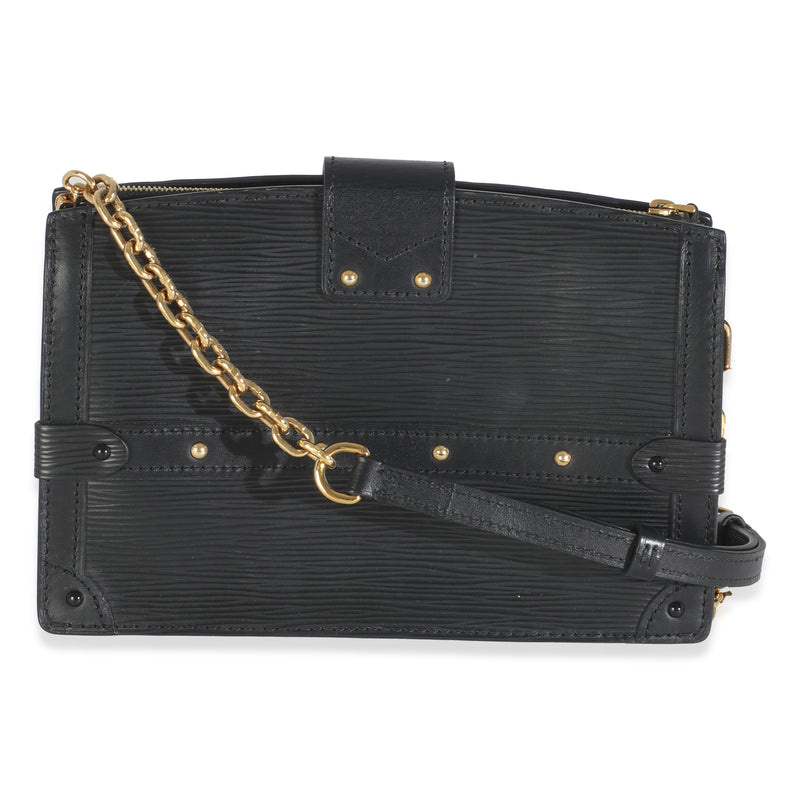 Louis Vuitton Black Epi Leather Trunk Clutch Handbag