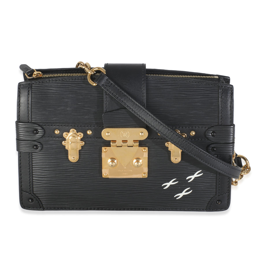 Louis Vuitton Black Epi Leather Trunk Clutch Handbag