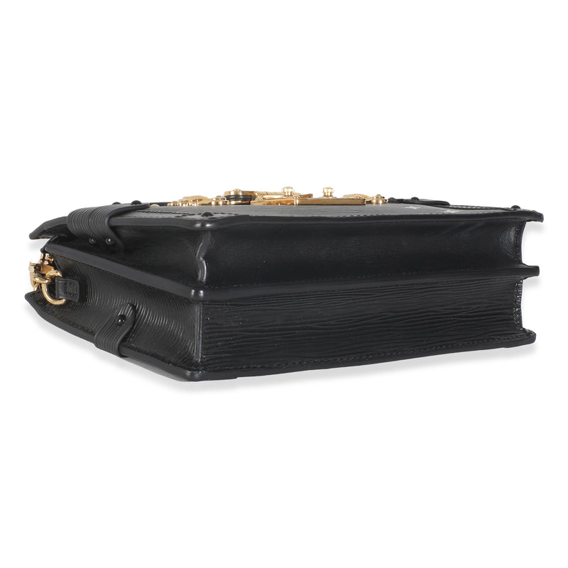 Louis Vuitton Black Epi Leather Trunk Clutch Handbag