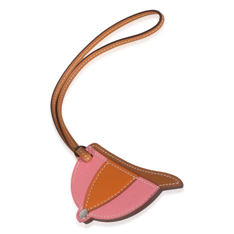 Hermès Naturel Sable Rose Dete Abricot Swift Paddock Bombe Bag Charm Brown; Orange; Pink Leather Charms