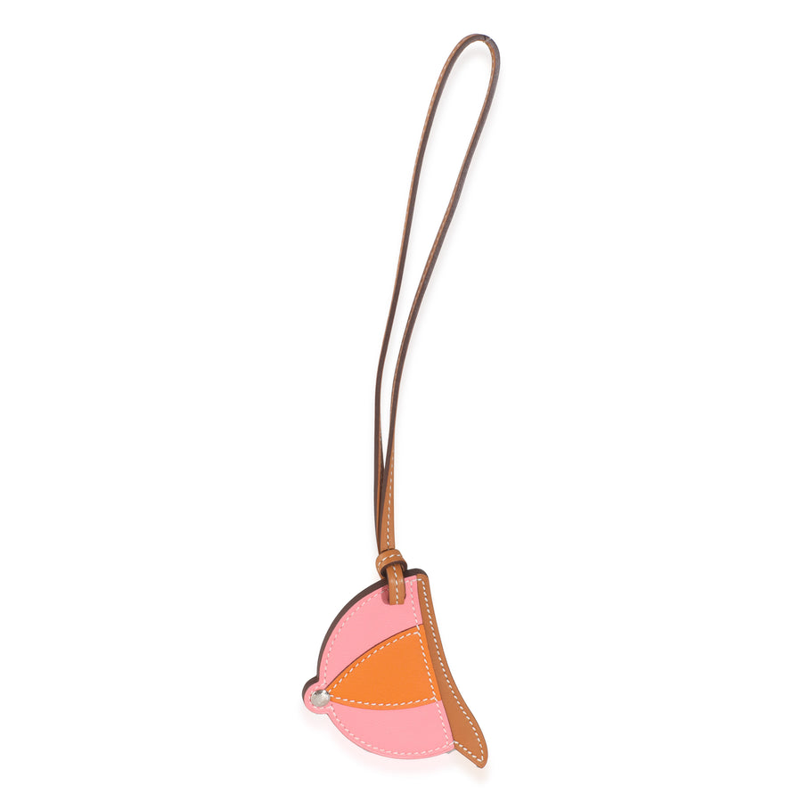 Hermès Naturel Sable Rose Dete Abricot Swift Paddock Bombe Bag Charm Brown; Orange; Pink Leather Charms