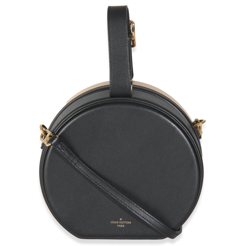 Louis Vuitton Black Beige Calfskin Petite Boite Chapeau Beige; Leather Handbag