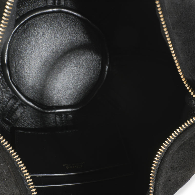 Chloé Black Suede Small Gold Bracelet Bag Handbag