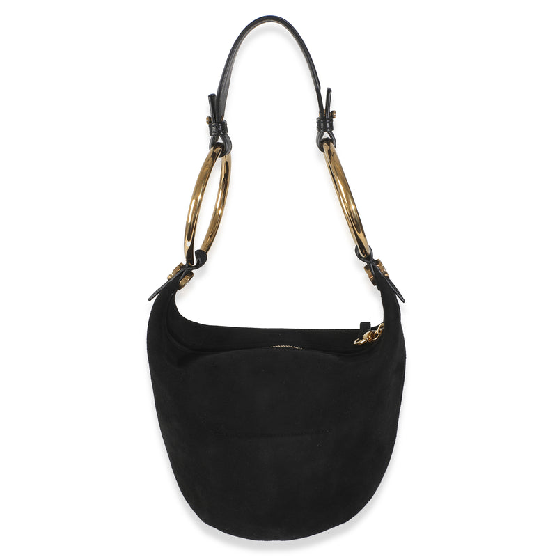 Chloé Black Suede Small Gold Bracelet Bag Handbag