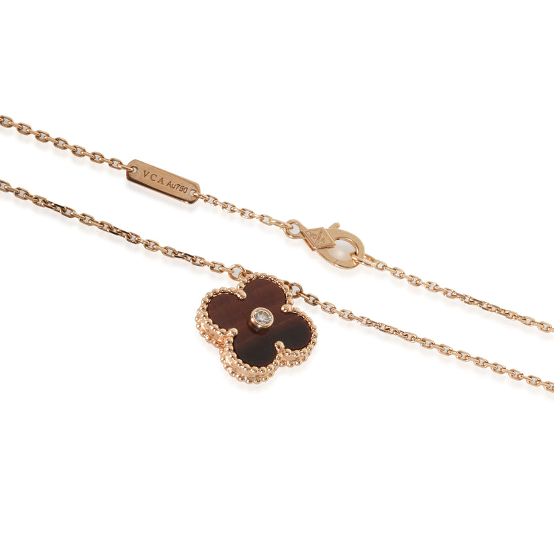 Van Cleef & Arpels Rose Gold Diamond 2017 Limited Edition Vintage Alhambra Penda 18k Pendant