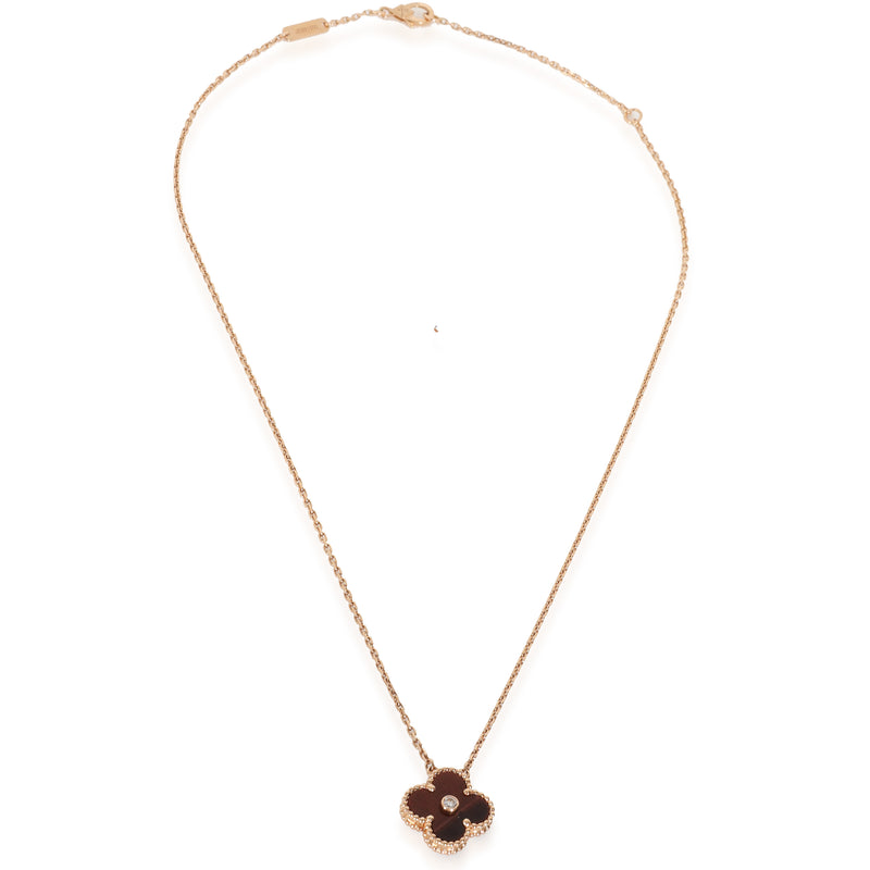 Van Cleef & Arpels Rose Gold Diamond 2017 Limited Edition Vintage Alhambra Penda 18k Pendant