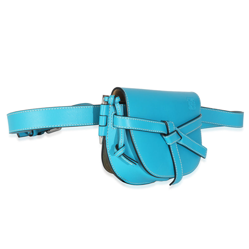Loewe Blue Calfskin Mini Gate Belt Bag Leather Handbag