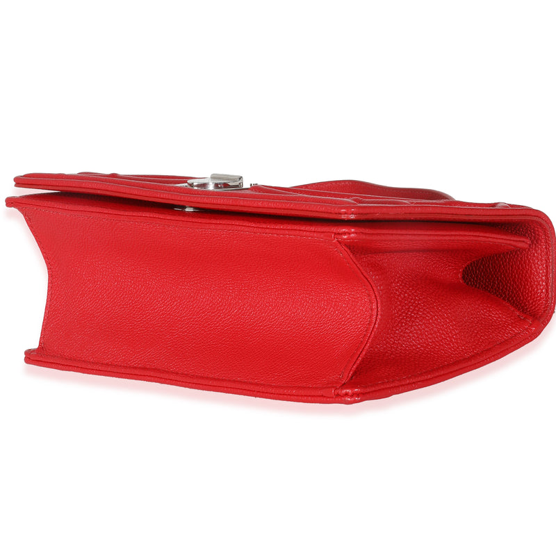 Christian Dior Red Grained Calfskin Small Diorama Flap Bag Leather Handbag