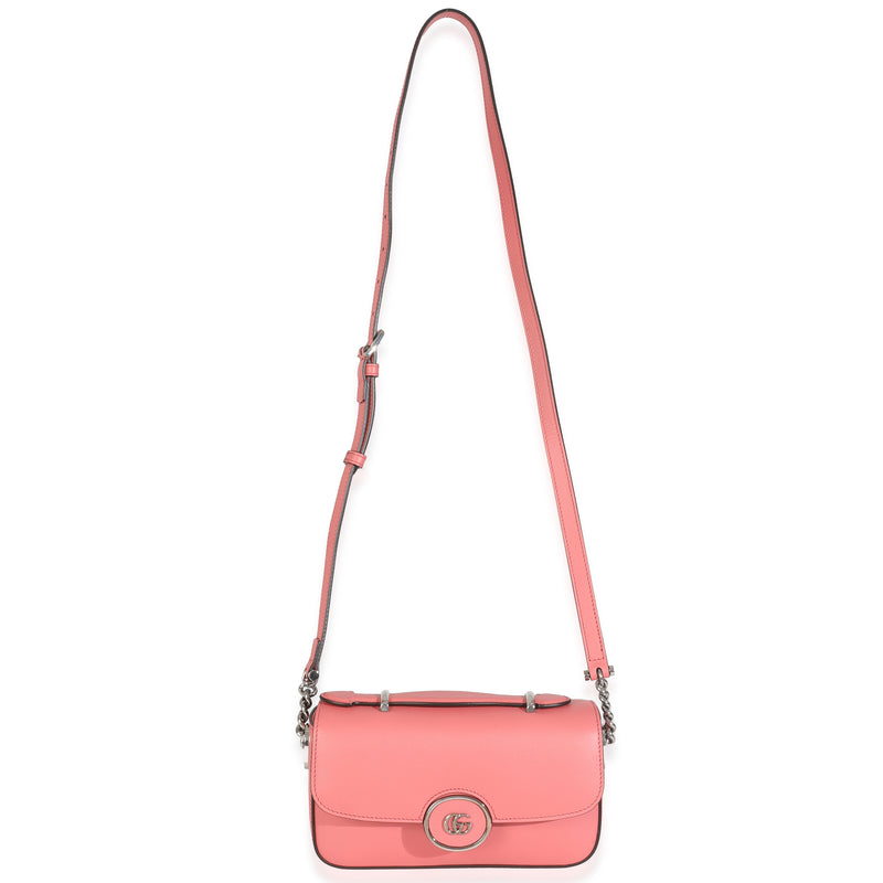 Gucci Pink Senna Calfskin Petite Gg Top Handle Shoulder Bag Leather Handbag