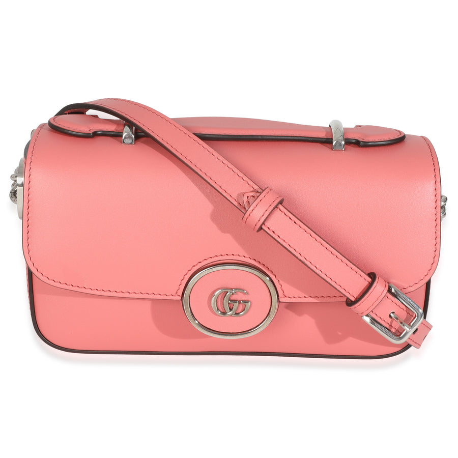 Gucci Pink Senna Calfskin Petite Gg Top Handle Shoulder Bag Leather Handbag