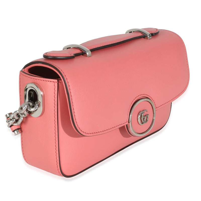 Gucci Pink Senna Calfskin Petite Gg Top Handle Shoulder Bag Leather Handbag