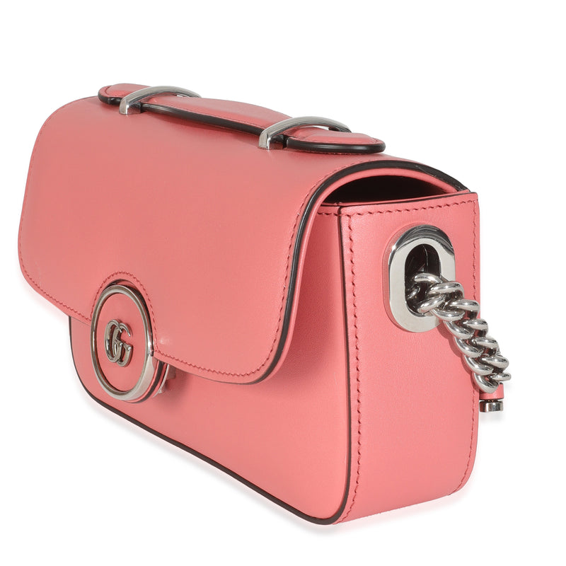 Gucci Pink Senna Calfskin Petite Gg Top Handle Shoulder Bag Leather Handbag