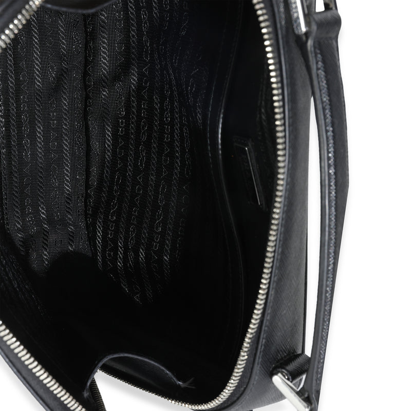 Prada Black Saffiano Medium Brique Crossbody Bag Leather Handbag