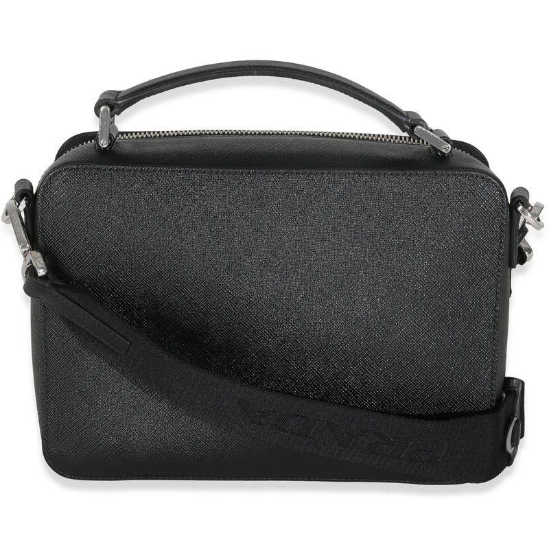 Prada Black Saffiano Medium Brique Crossbody Bag Leather Handbag