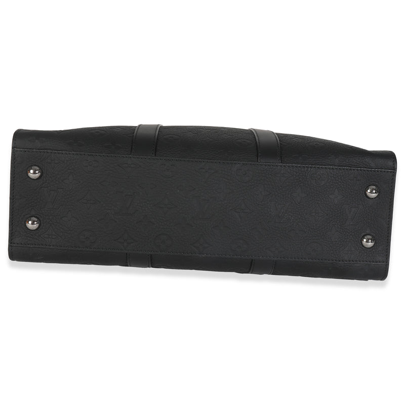 Louis Vuitton Black Monogram Embossed Taurillon Sac Plat 24h Leather Handbag