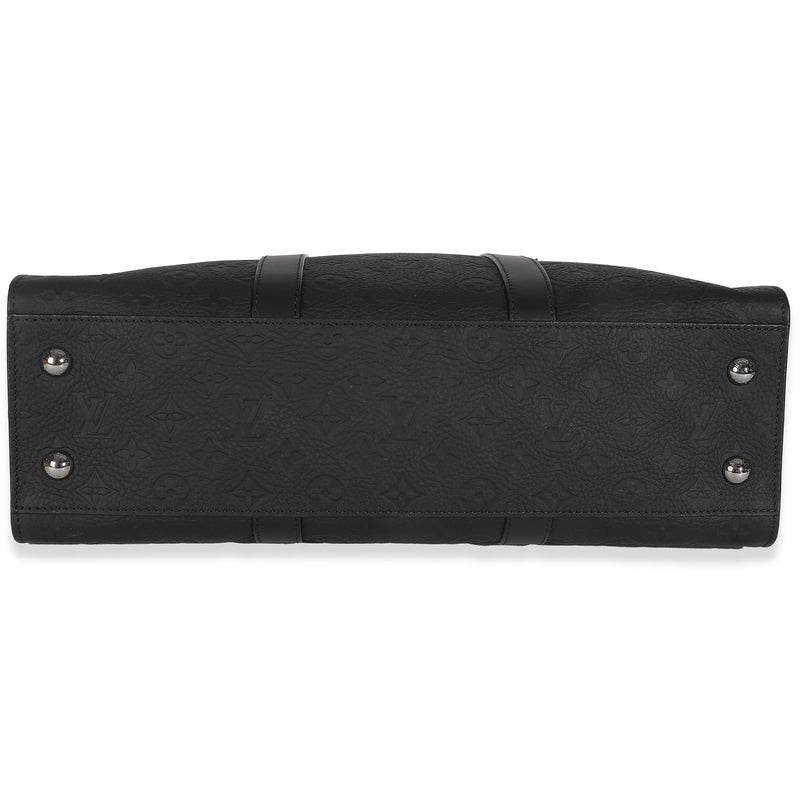 Louis Vuitton Black Monogram Embossed Taurillon Sac Plat 24h Leather Handbag