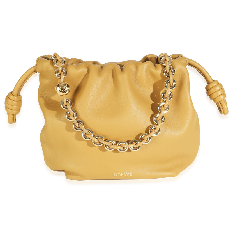 Loewe Sahara Nappa Mini Flamenco Crossbody Beige Leather Handbag